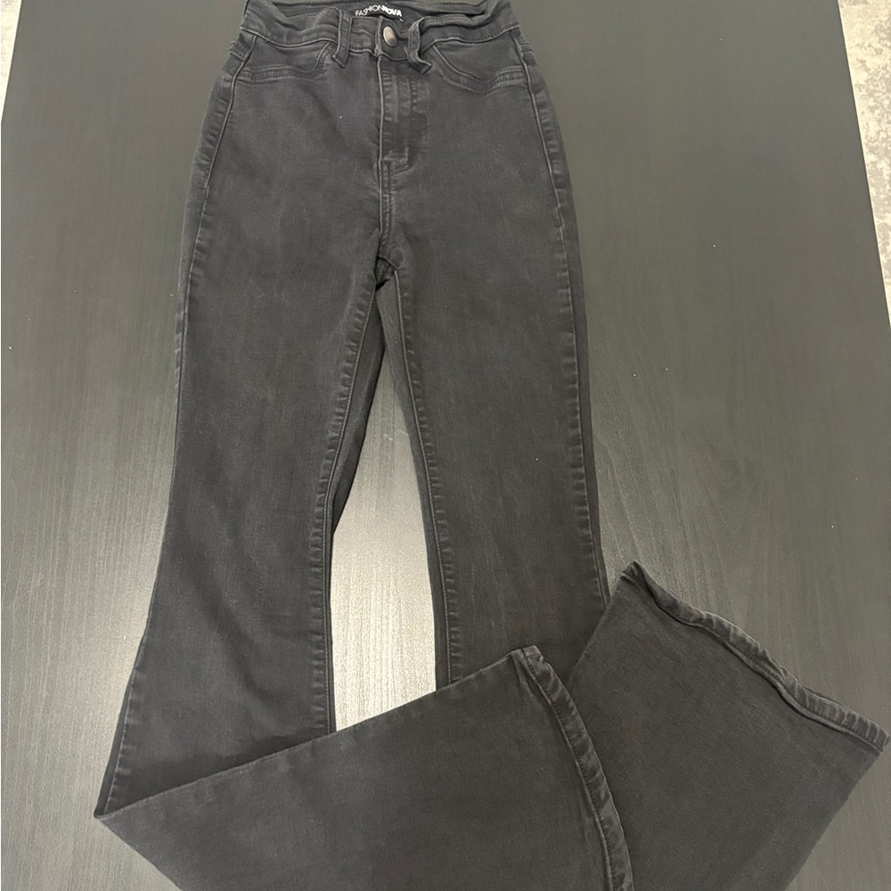Fashion Nova Charcoal Flare Jeans